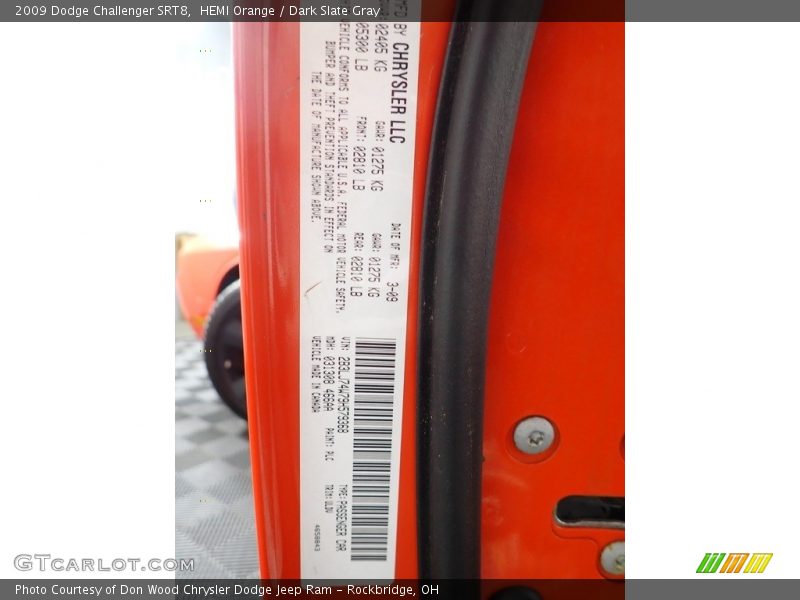HEMI Orange / Dark Slate Gray 2009 Dodge Challenger SRT8