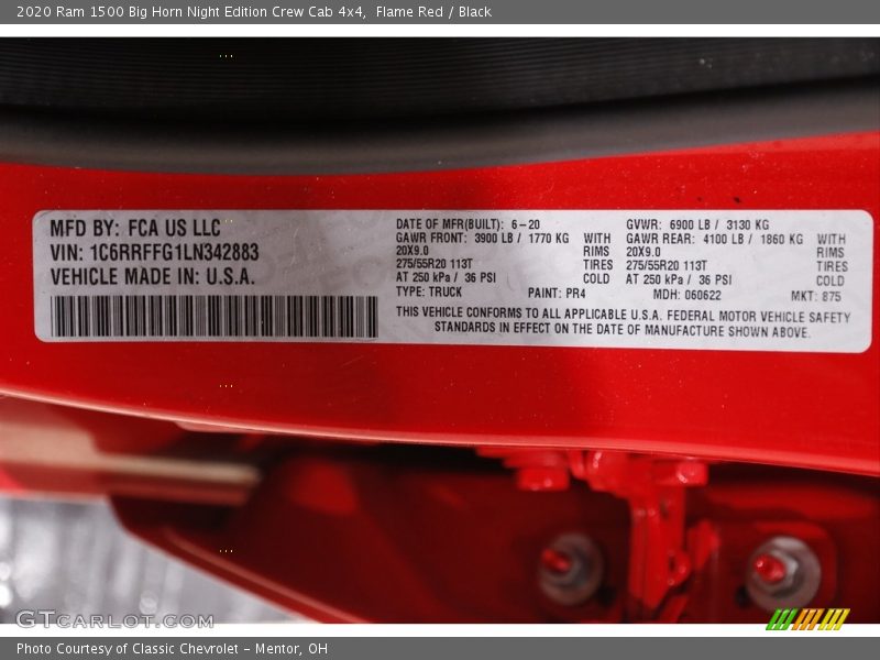 Flame Red / Black 2020 Ram 1500 Big Horn Night Edition Crew Cab 4x4