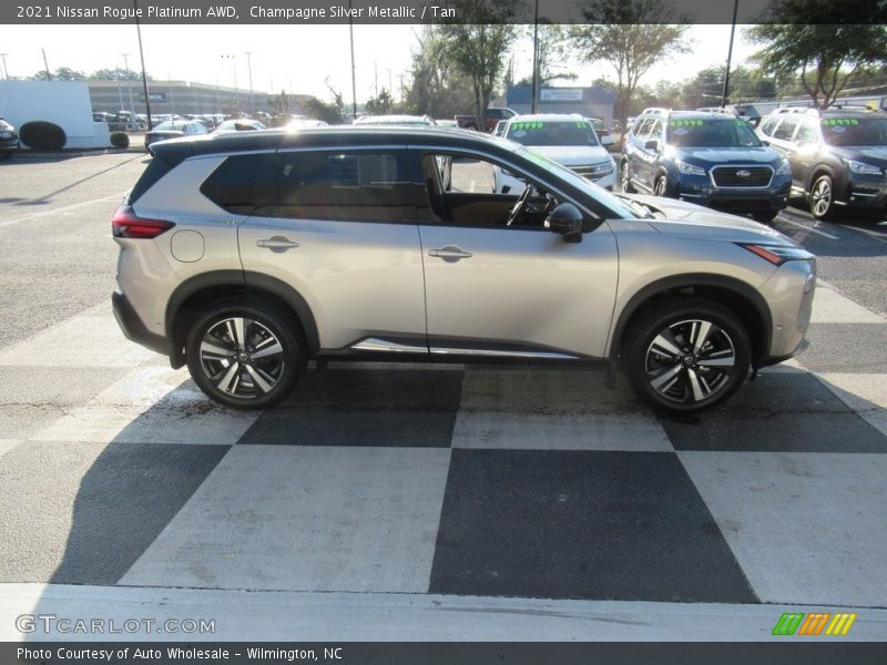 Champagne Silver Metallic / Tan 2021 Nissan Rogue Platinum AWD