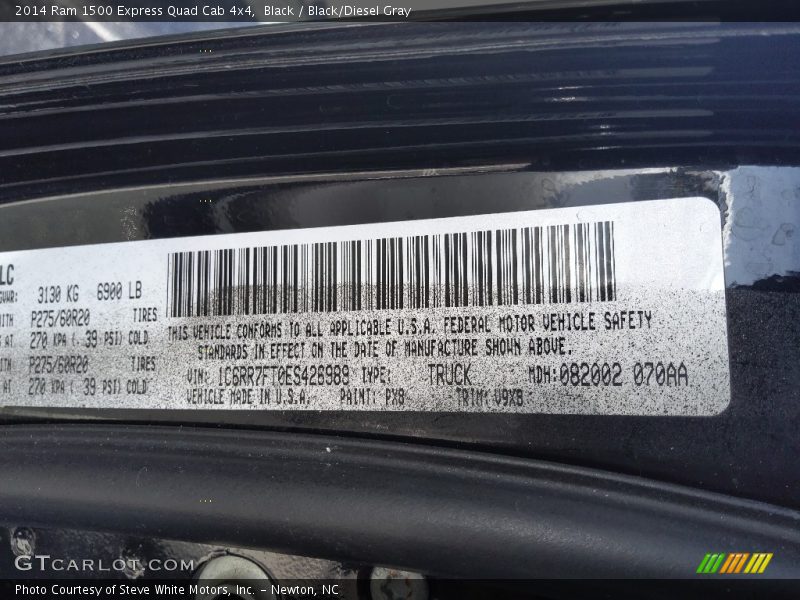 Black / Black/Diesel Gray 2014 Ram 1500 Express Quad Cab 4x4
