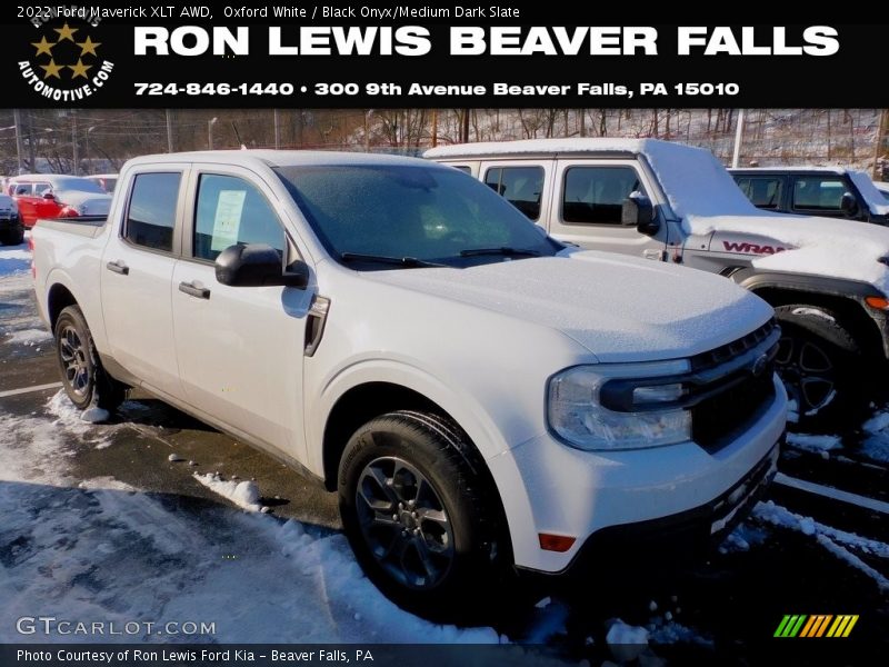 Oxford White / Black Onyx/Medium Dark Slate 2022 Ford Maverick XLT AWD