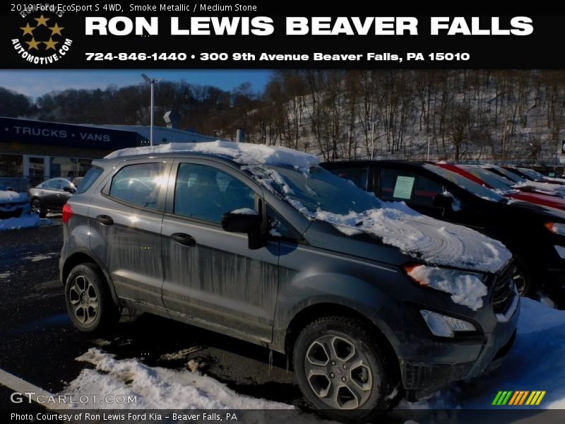 Smoke Metallic / Medium Stone 2019 Ford EcoSport S 4WD