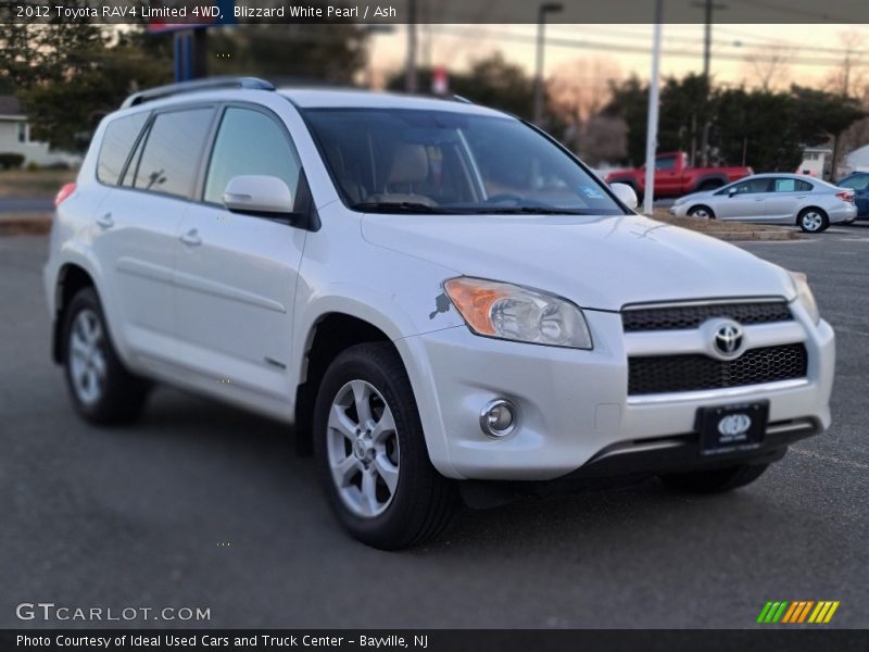 Blizzard White Pearl / Ash 2012 Toyota RAV4 Limited 4WD
