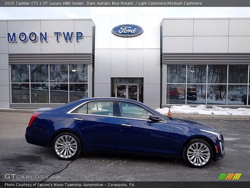 Dark Adriatic Blue Metallic / Light Cashmere/Medium Cashmere 2015 Cadillac CTS 2.0T Luxury AWD Sedan