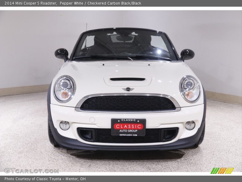 Pepper White / Checkered Carbon Black/Black 2014 Mini Cooper S Roadster