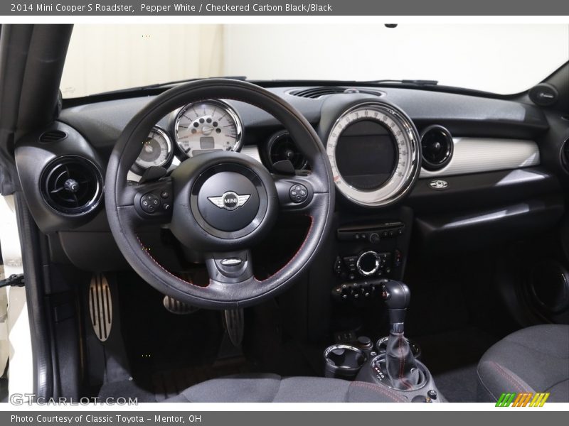 Pepper White / Checkered Carbon Black/Black 2014 Mini Cooper S Roadster