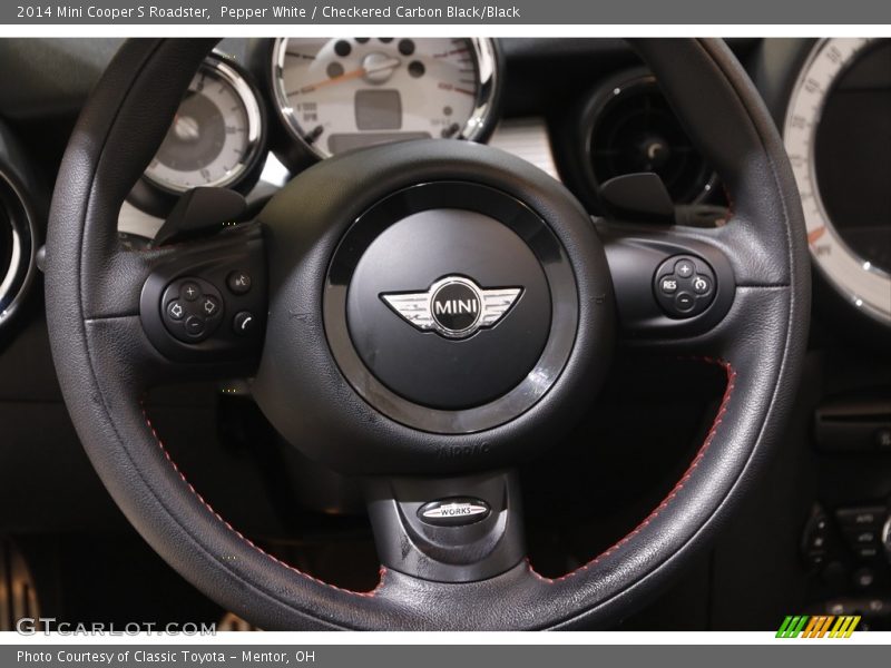 Pepper White / Checkered Carbon Black/Black 2014 Mini Cooper S Roadster