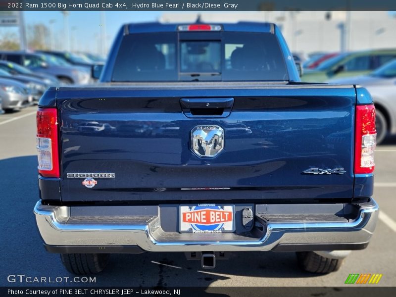 Hydro Blue Pearl / Black/Diesel Gray 2022 Ram 1500 Big Horn Quad Cab 4x4