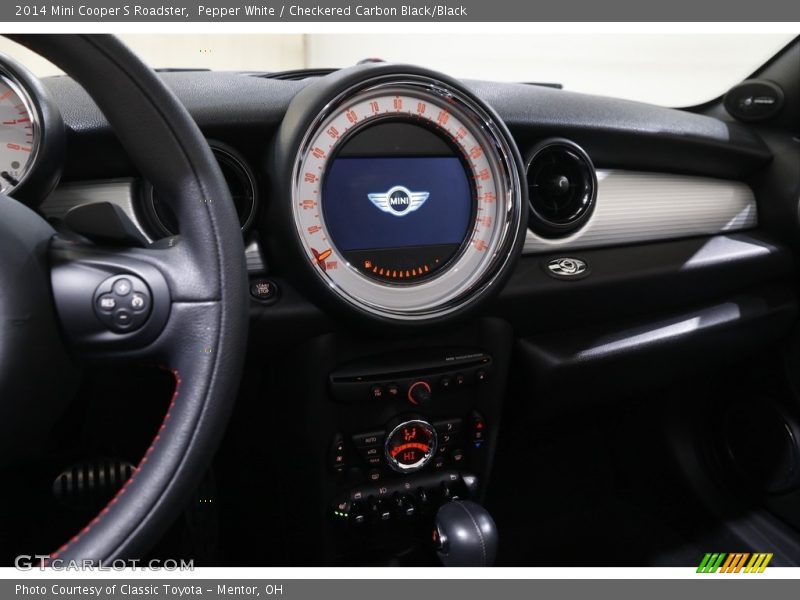 Pepper White / Checkered Carbon Black/Black 2014 Mini Cooper S Roadster