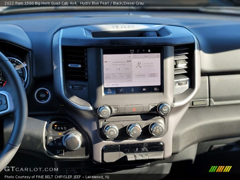Hydro Blue Pearl / Black/Diesel Gray 2022 Ram 1500 Big Horn Quad Cab 4x4