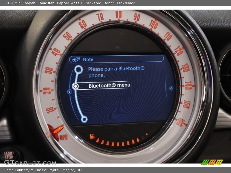 Pepper White / Checkered Carbon Black/Black 2014 Mini Cooper S Roadster
