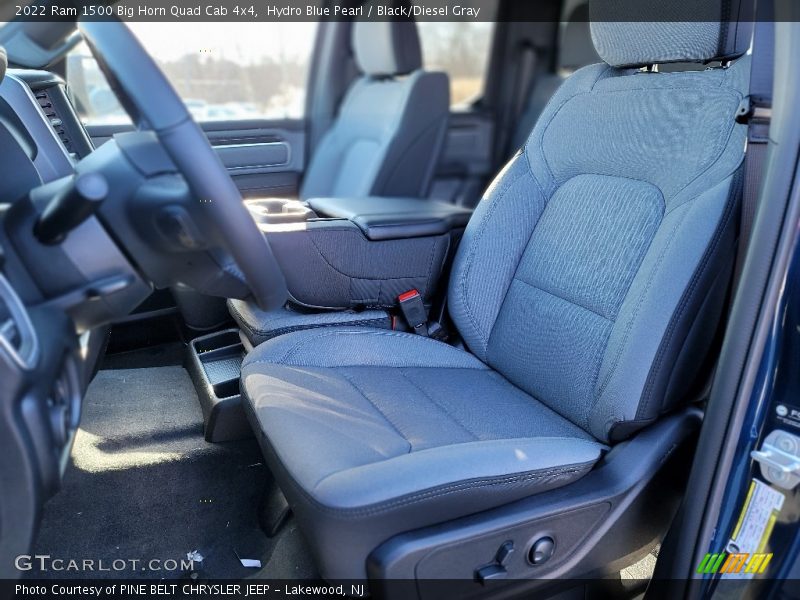 Hydro Blue Pearl / Black/Diesel Gray 2022 Ram 1500 Big Horn Quad Cab 4x4