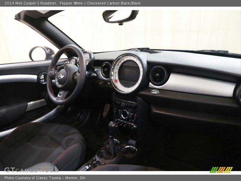Pepper White / Checkered Carbon Black/Black 2014 Mini Cooper S Roadster
