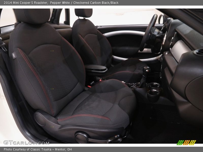 Pepper White / Checkered Carbon Black/Black 2014 Mini Cooper S Roadster