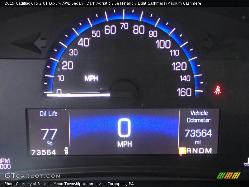 Dark Adriatic Blue Metallic / Light Cashmere/Medium Cashmere 2015 Cadillac CTS 2.0T Luxury AWD Sedan