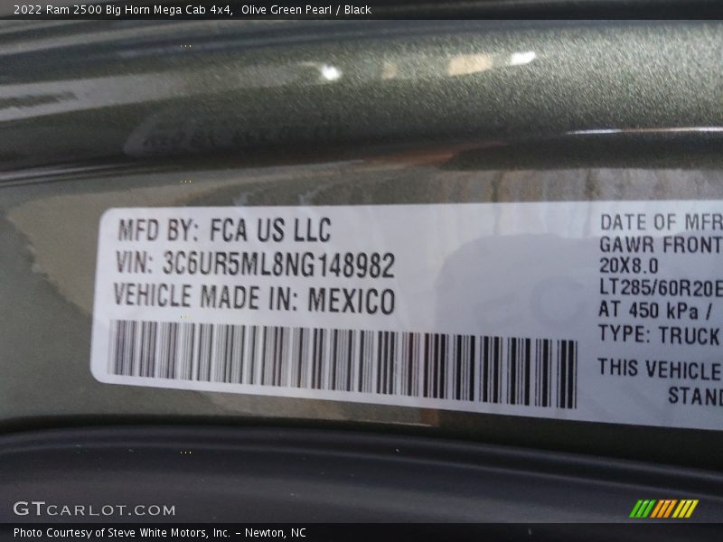 Olive Green Pearl / Black 2022 Ram 2500 Big Horn Mega Cab 4x4