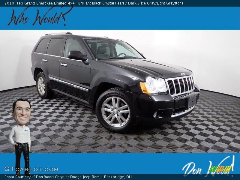 Brilliant Black Crystal Pearl / Dark Slate Gray/Light Graystone 2010 Jeep Grand Cherokee Limited 4x4