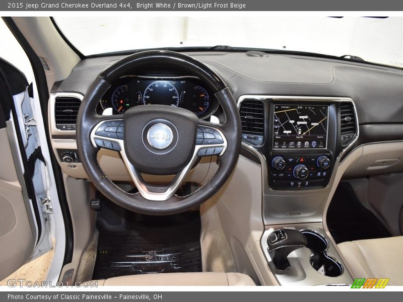 Bright White / Brown/Light Frost Beige 2015 Jeep Grand Cherokee Overland 4x4