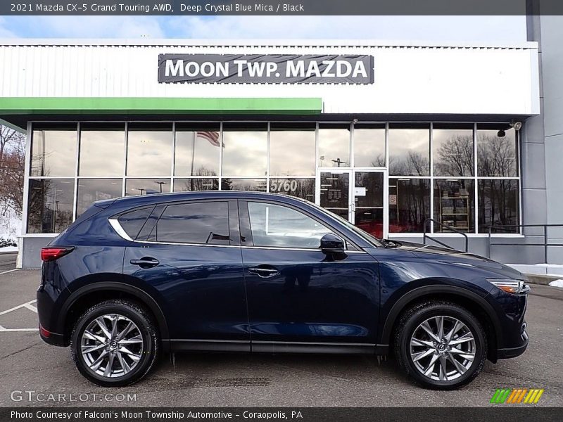 Deep Crystal Blue Mica / Black 2021 Mazda CX-5 Grand Touring AWD