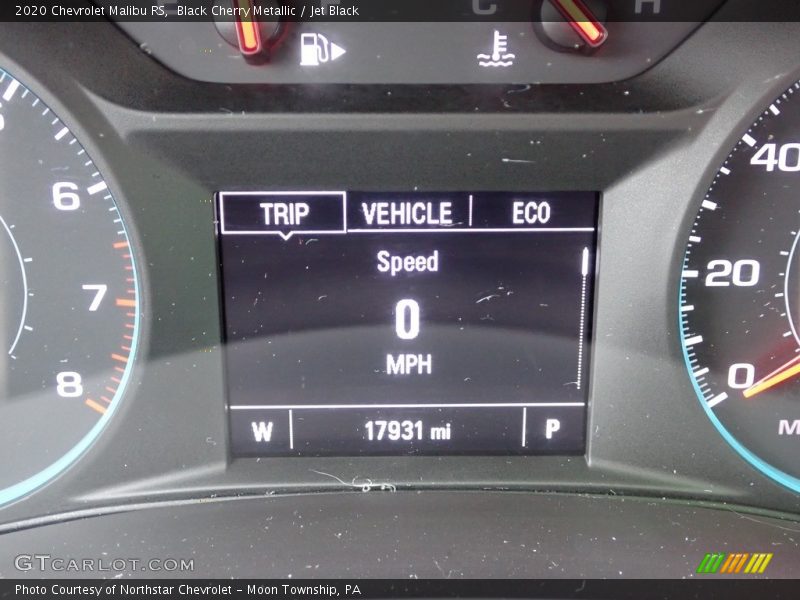 Black Cherry Metallic / Jet Black 2020 Chevrolet Malibu RS