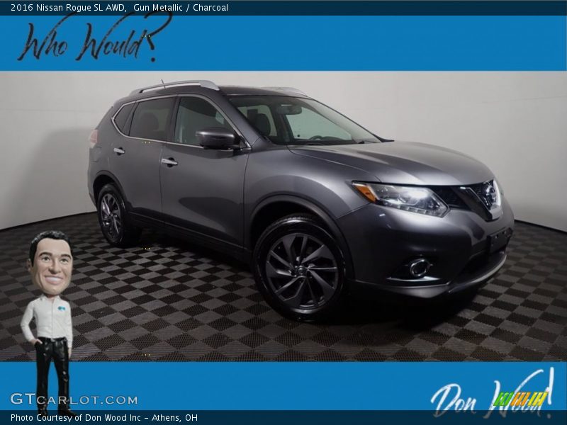 Gun Metallic / Charcoal 2016 Nissan Rogue SL AWD