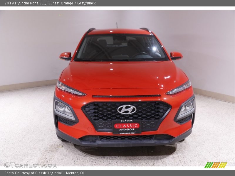 Sunset Orange / Gray/Black 2019 Hyundai Kona SEL