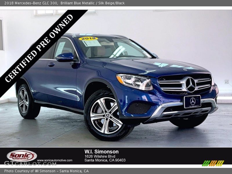 Brilliant Blue Metallic / Silk Beige/Black 2018 Mercedes-Benz GLC 300