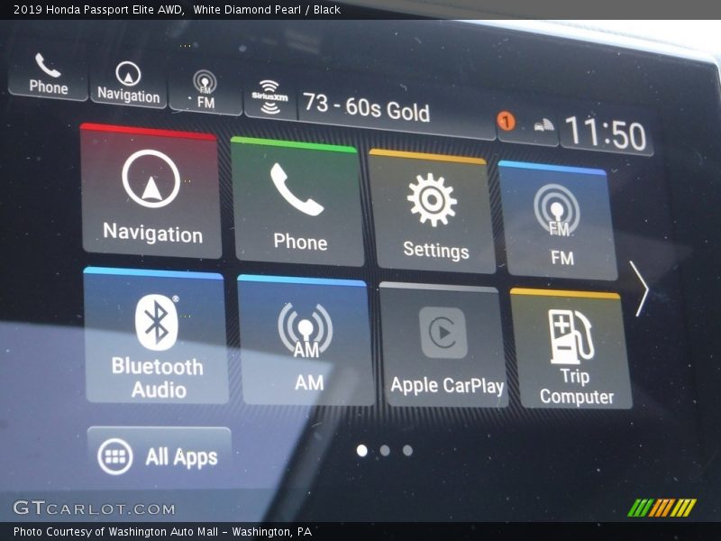 White Diamond Pearl / Black 2019 Honda Passport Elite AWD