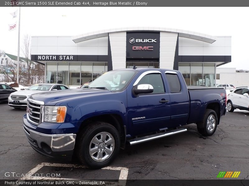 Heritage Blue Metallic / Ebony 2013 GMC Sierra 1500 SLE Extended Cab 4x4