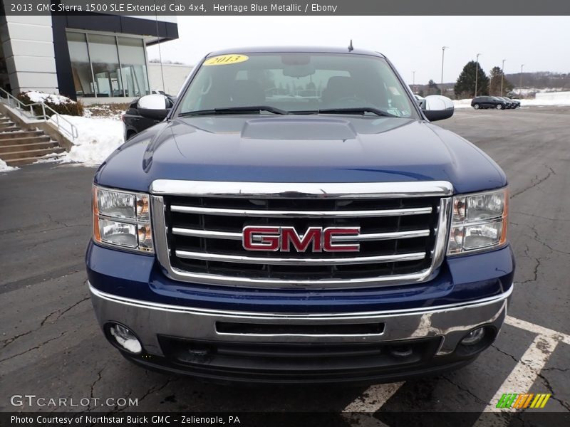 Heritage Blue Metallic / Ebony 2013 GMC Sierra 1500 SLE Extended Cab 4x4