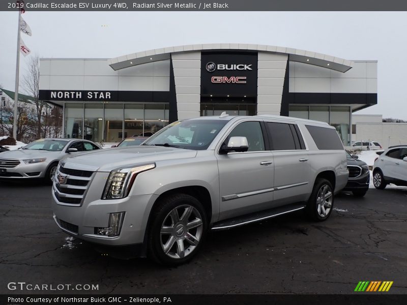 Radiant Silver Metallic / Jet Black 2019 Cadillac Escalade ESV Luxury 4WD