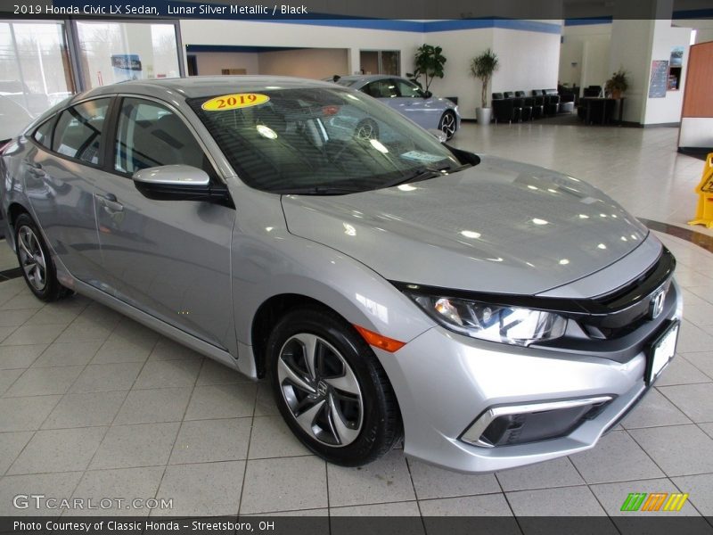 Lunar Silver Metallic / Black 2019 Honda Civic LX Sedan