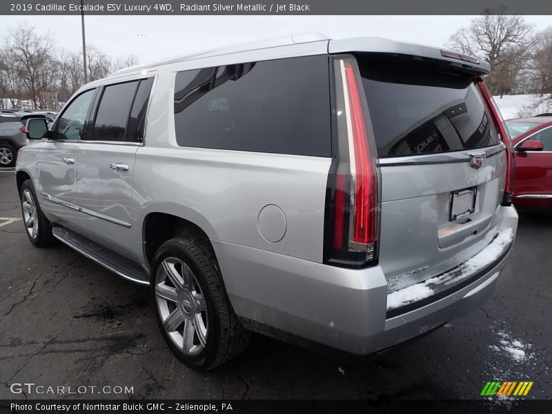 Radiant Silver Metallic / Jet Black 2019 Cadillac Escalade ESV Luxury 4WD