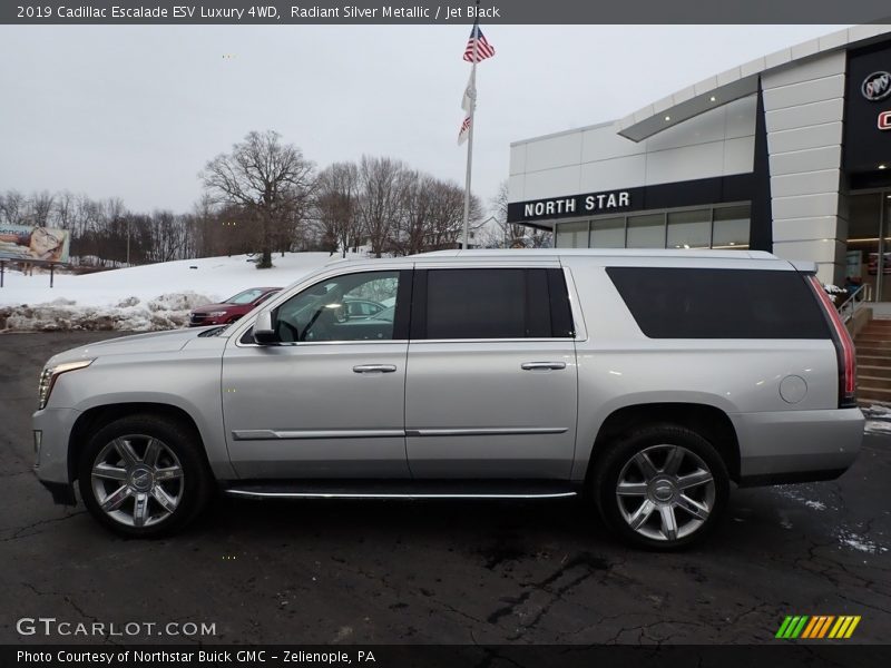 Radiant Silver Metallic / Jet Black 2019 Cadillac Escalade ESV Luxury 4WD