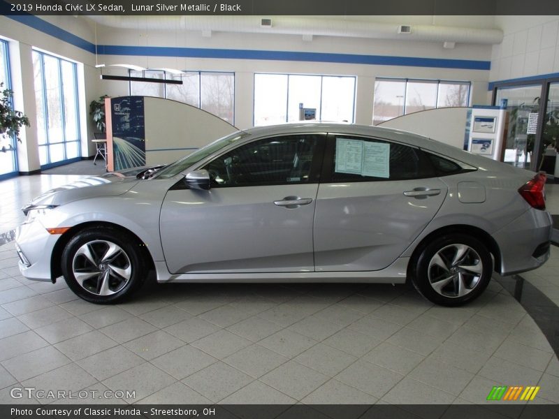 Lunar Silver Metallic / Black 2019 Honda Civic LX Sedan