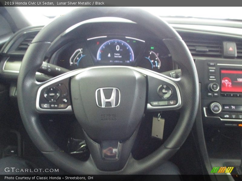 Lunar Silver Metallic / Black 2019 Honda Civic LX Sedan