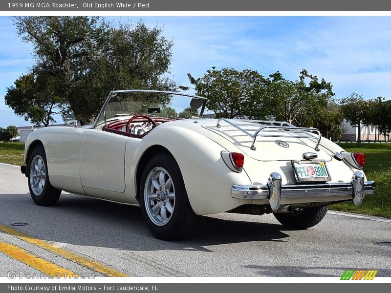 Old English White / Red 1959 MG MGA Roadster