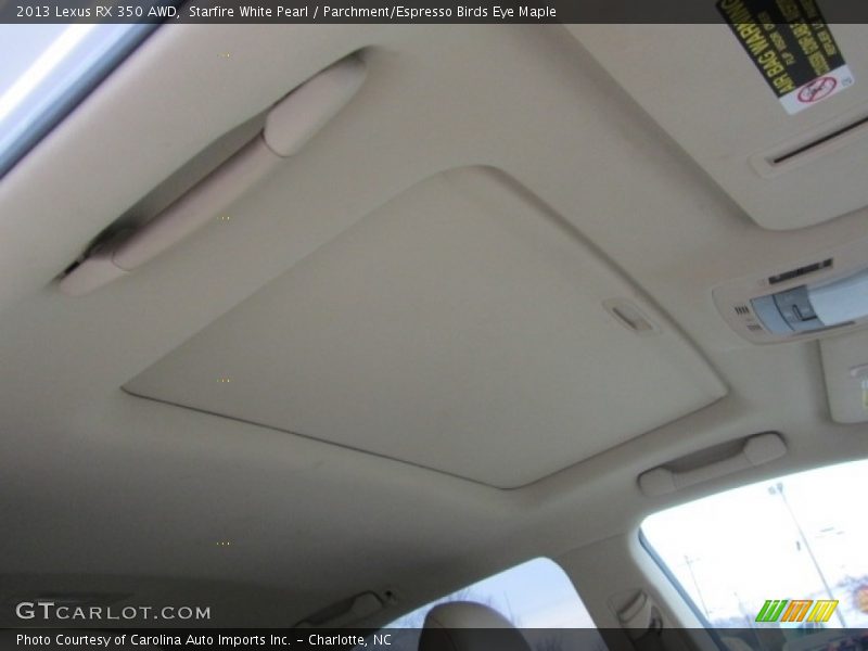 Starfire White Pearl / Parchment/Espresso Birds Eye Maple 2013 Lexus RX 350 AWD
