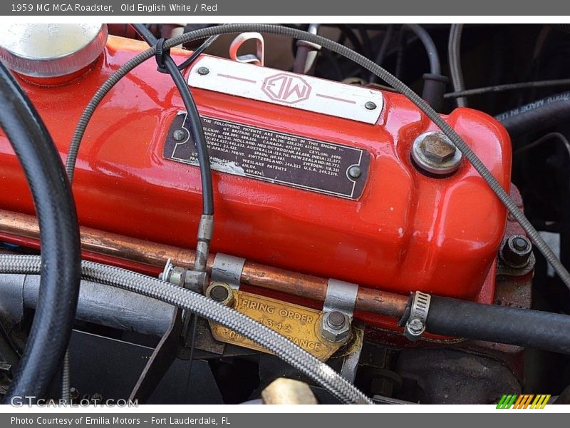 Info Tag of 1959 MGA Roadster