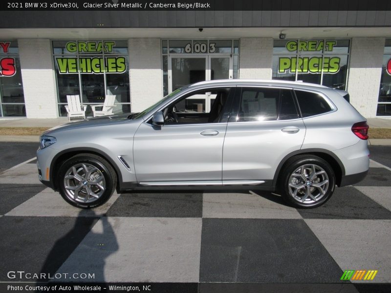 Glacier Silver Metallic / Canberra Beige/Black 2021 BMW X3 xDrive30i