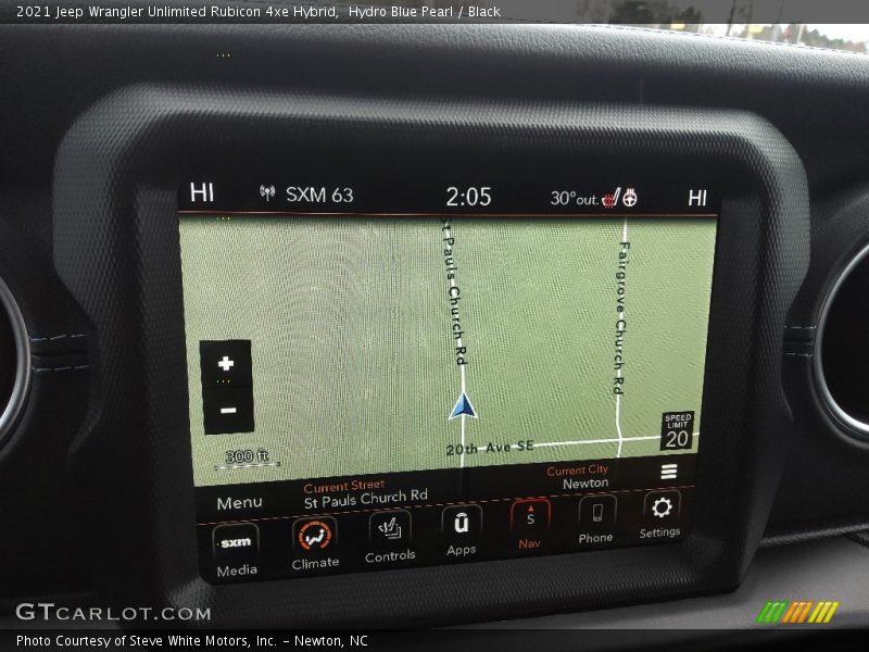 Navigation of 2021 Wrangler Unlimited Rubicon 4xe Hybrid