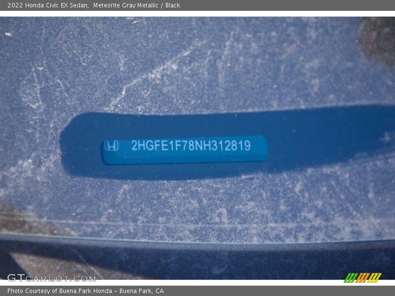 Meteorite Gray Metallic / Black 2022 Honda Civic EX Sedan