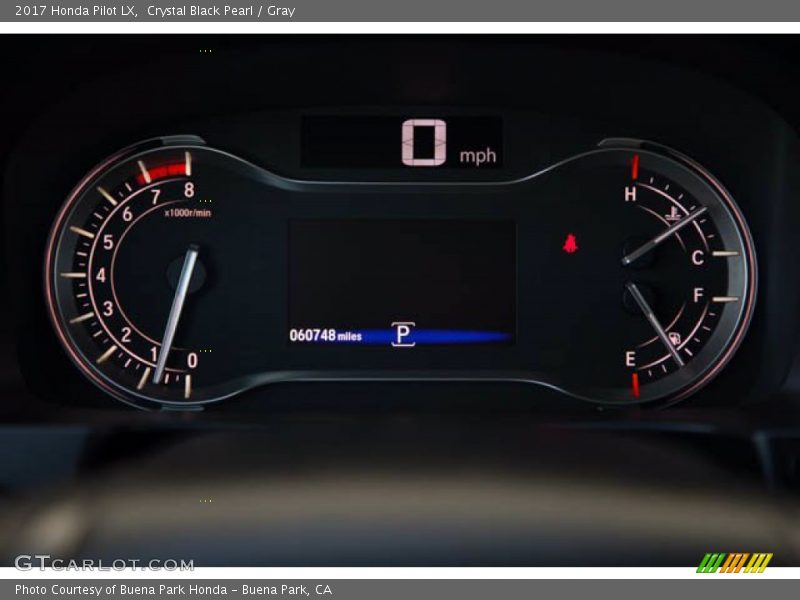 Crystal Black Pearl / Gray 2017 Honda Pilot LX