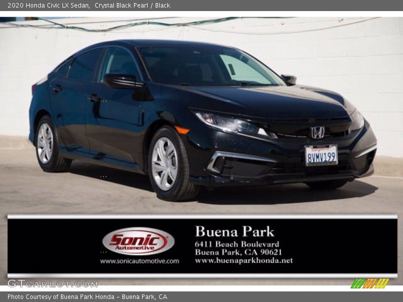 Crystal Black Pearl / Black 2020 Honda Civic LX Sedan