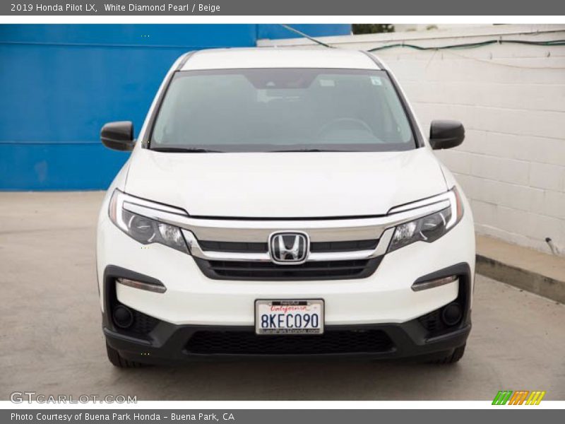 White Diamond Pearl / Beige 2019 Honda Pilot LX