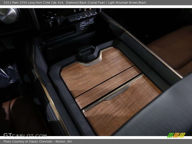 Diamond Black Crystal Pearl / Light Mountain Brown/Black 2021 Ram 1500 Long Horn Crew Cab 4x4