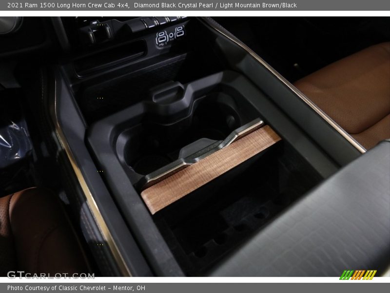 Diamond Black Crystal Pearl / Light Mountain Brown/Black 2021 Ram 1500 Long Horn Crew Cab 4x4