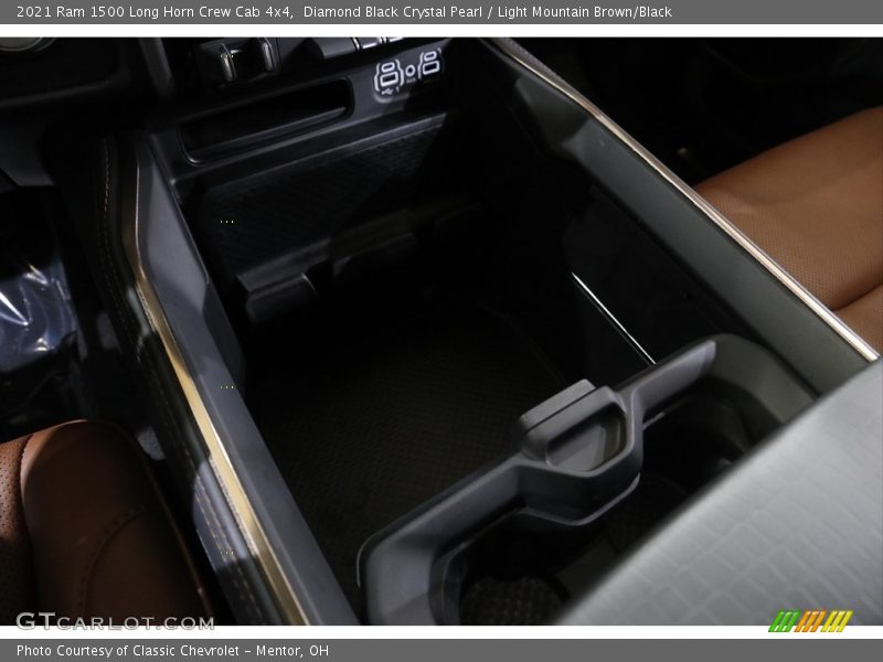 Diamond Black Crystal Pearl / Light Mountain Brown/Black 2021 Ram 1500 Long Horn Crew Cab 4x4