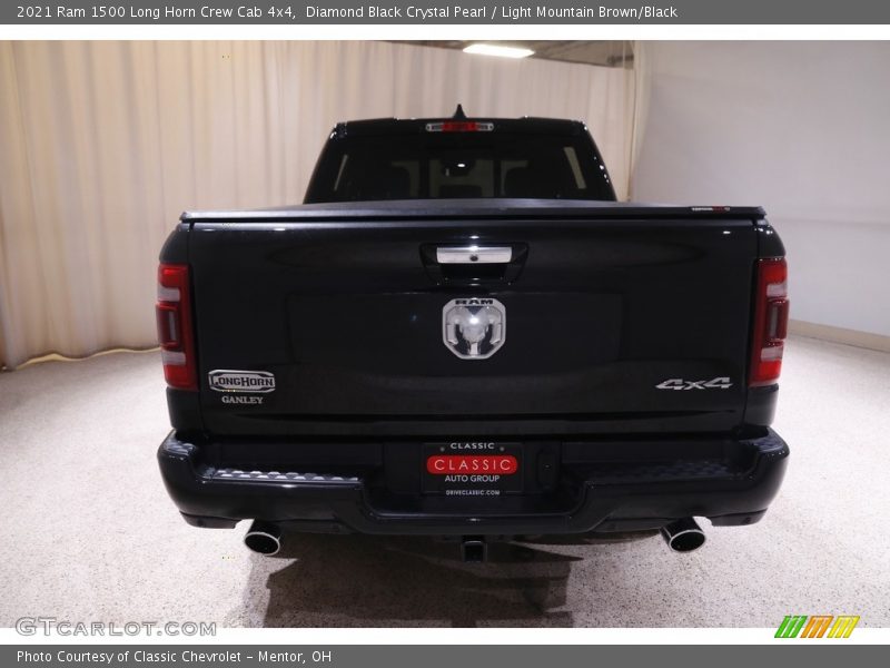 Diamond Black Crystal Pearl / Light Mountain Brown/Black 2021 Ram 1500 Long Horn Crew Cab 4x4