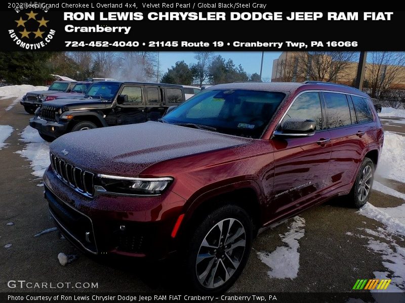 Velvet Red Pearl / Global Black/Steel Gray 2022 Jeep Grand Cherokee L Overland 4x4